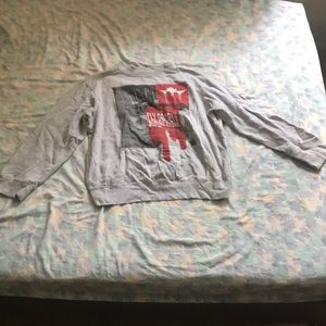 Grey long sleeve fly society shirt